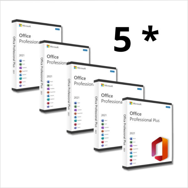 Pack 5 Licence Microsoft Office 2021 Pro Plus
