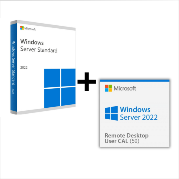 Pack Windows Server 2022 Standard + Windows Server 2022 (RDS) 50 user